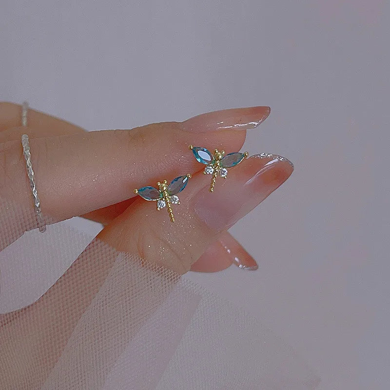 France Crystal Dragonfly Planet Earrings Exquisite Zircon No allergies No rust Earring Best Gift for Girls' Jewelry Accessories